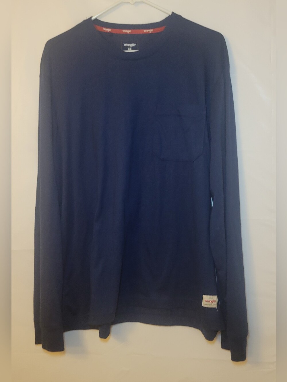 Wrangler Men's Long Sleeve Pocket Tee - Navy